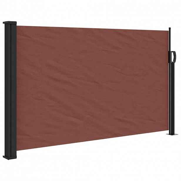 vidaXL Zatahovací boční markýza hnědá 120 x 500 cm