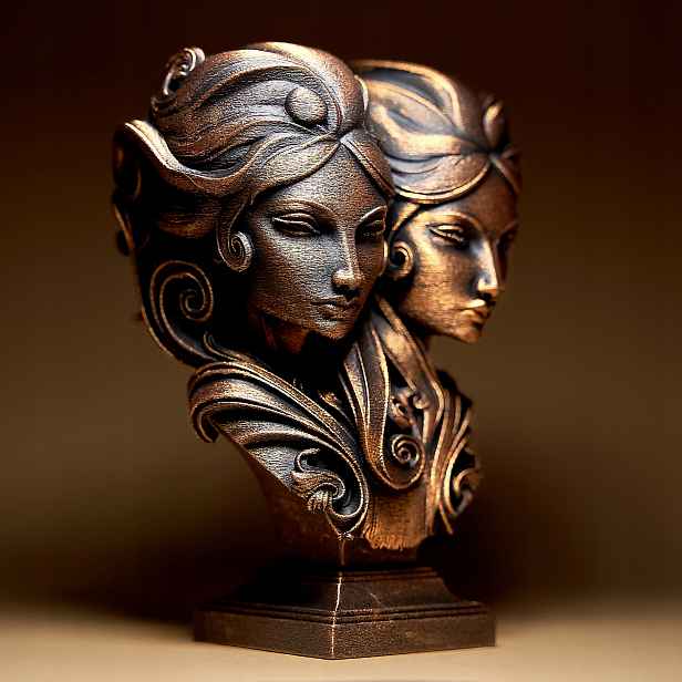 Dvojčata Znamení zvěrokruhu Žena Fantasy Figurka Soška 3D dekorace 15 cm
