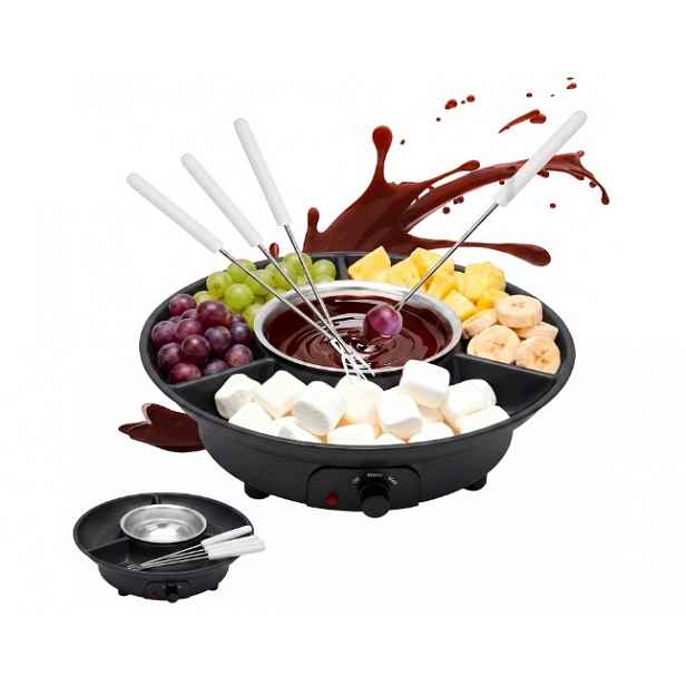 Elektrické Čokoládové Fondue 2 Teploty 4 Vidličky 3 Přihrádky