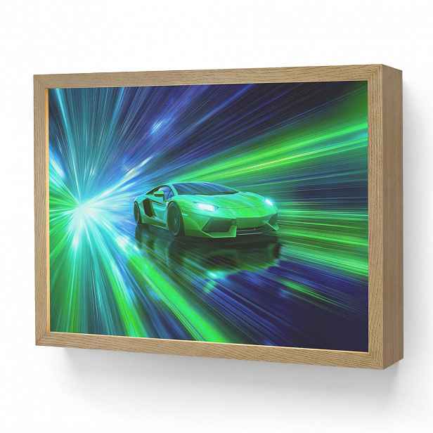 OnlyWow DOBÍJECÍ NOČNÍ LAMPIČKA Rychlost - Lehké - Sportovní vůz - Zelená 40x30 cm