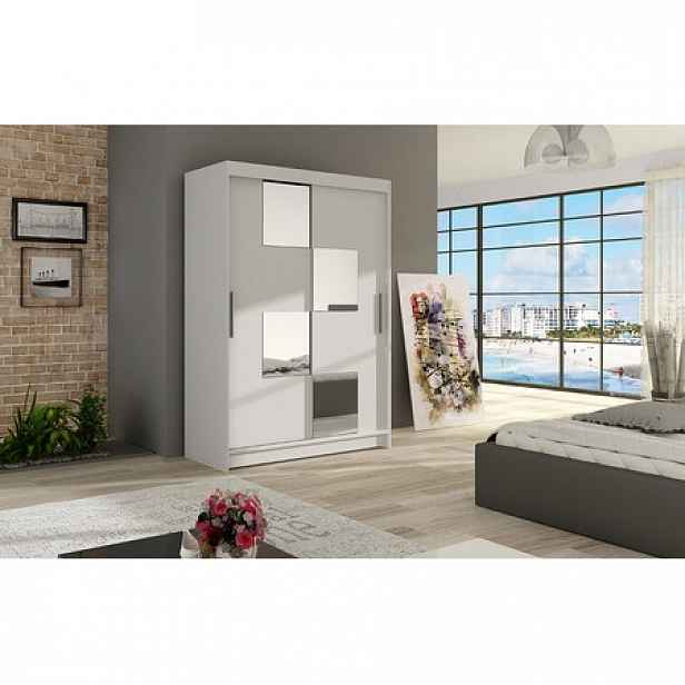 šatní skříň MIAMI III bílá šířka 120 cm