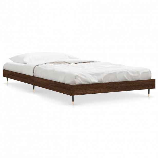 vidaXL Rám postele bez matrace hnědý dub 90 x 190 cm kompozitní dřevo