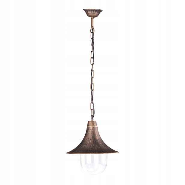 Venkovní závěsná lampa do zahrady na terasu hnědá zlatá Boston IP44