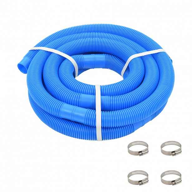 vidaXL Bazénová hadice se svorkami modrá 38 mm 6 m