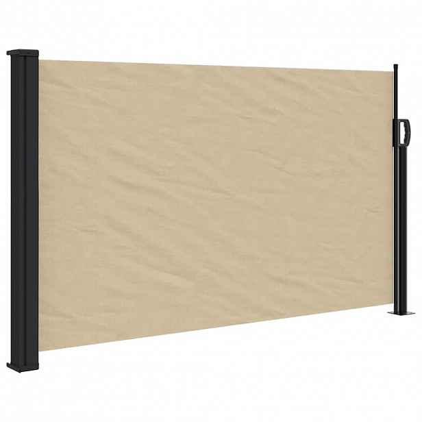 vidaXL Zatahovací boční markýza béžová 120 x 500 cm