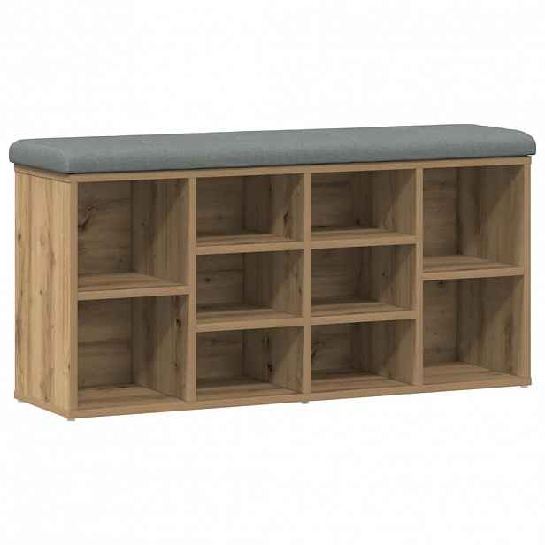 vidaXL Lavice s botníkem dub artisan 102x32x50 cm Engineered Wood