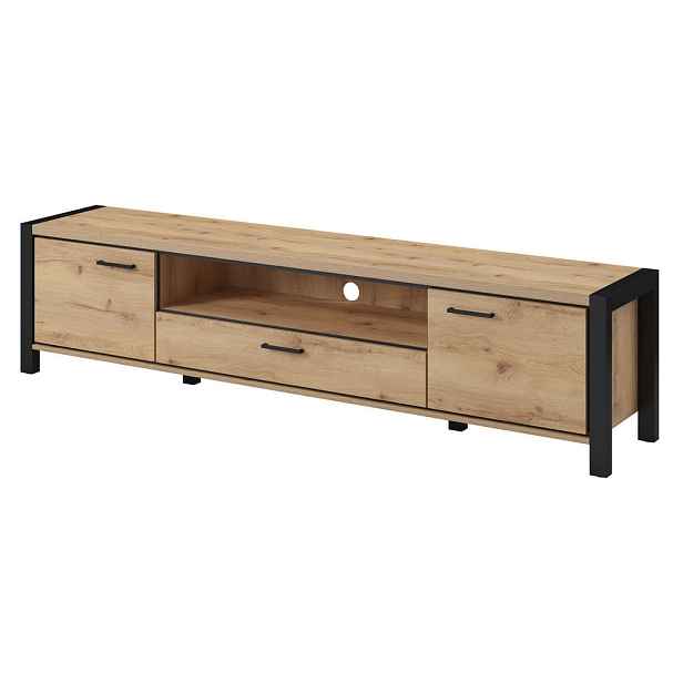 MASSENO TV STOLEK ATTIVO, 210x41x50 cm s 1 zásuvkou a 2 dvířky, dekor dub
