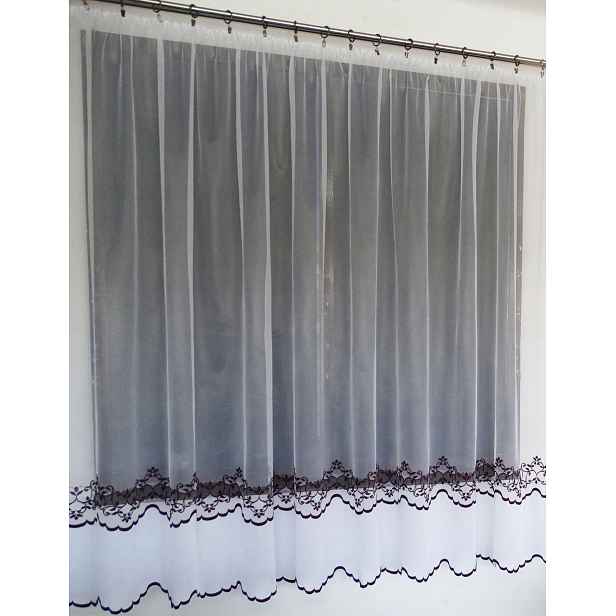 Mg Záclona 573/113 bílá Švestka 500x180 cm Hotová Obšitá Bt