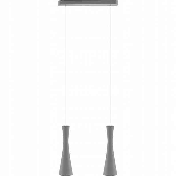 Šedá Závěsná Lampa S Dvojitou Led Závěsnou Lampou