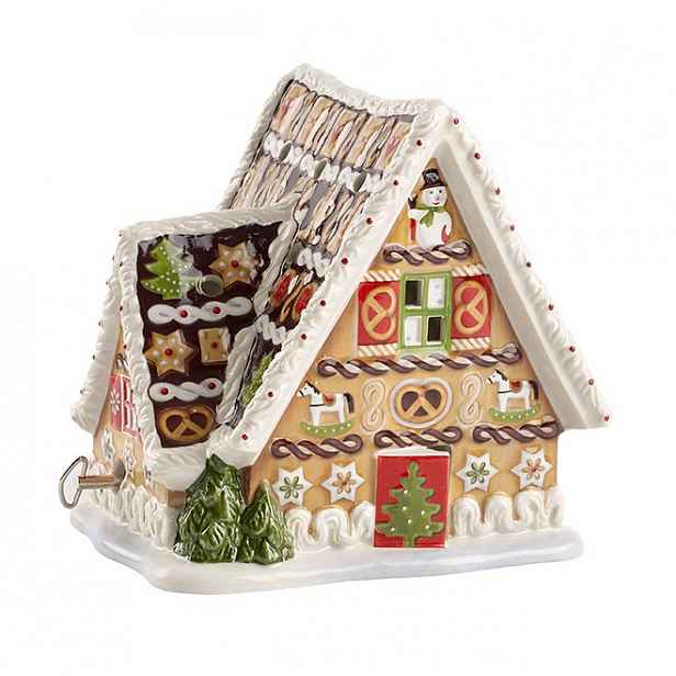 Villeroy & Boch Christmas Toys hrací skříňka / svícen, perníková chaloupka, 16 cm
