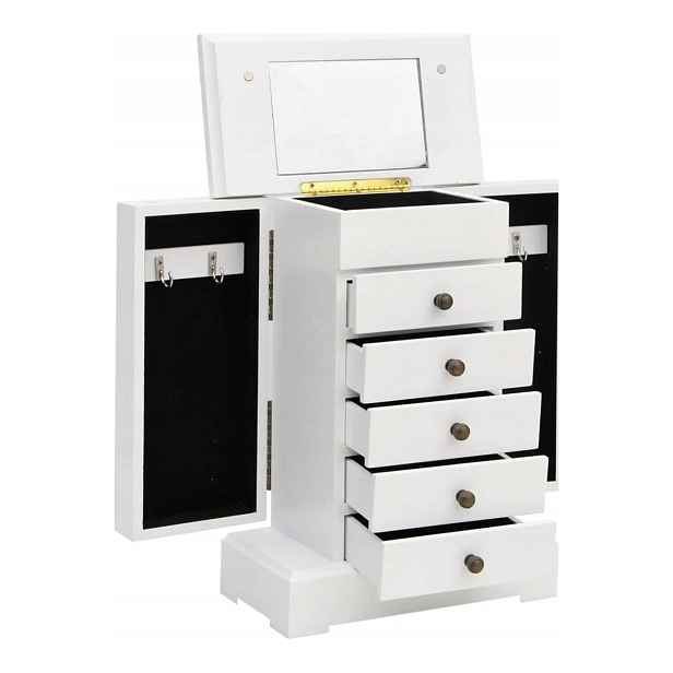 Skříňka na šperky Zrcadlo Mdf Organizér Kompaktní vidaXL 25x13,5x34 cm