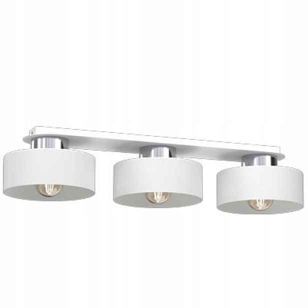Stropní svítidlo trojitá bílá chromovaná podlouhlá 68 cm do jídelny 3 body Luminex