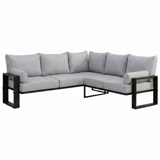 Beautysofa ROHOVÝ díl pohovky Verdino 2R2 s kovovým rámem 215 cm, šedobéžová