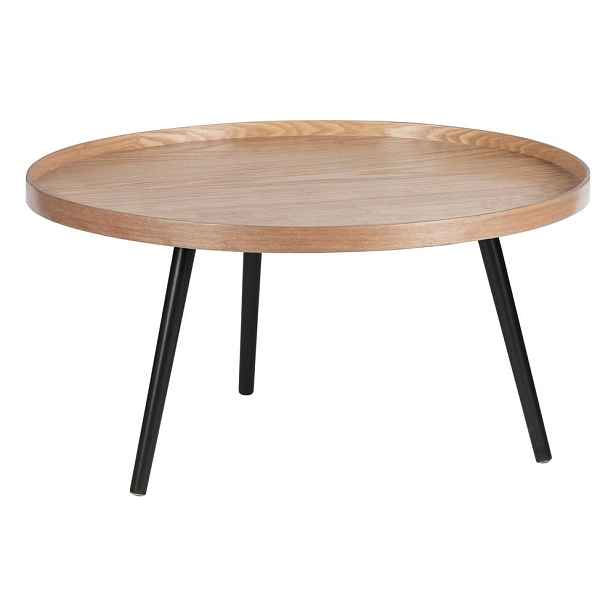 Béžovo-černý konferenční stolek WOOOD Mesa, ø 78 cm