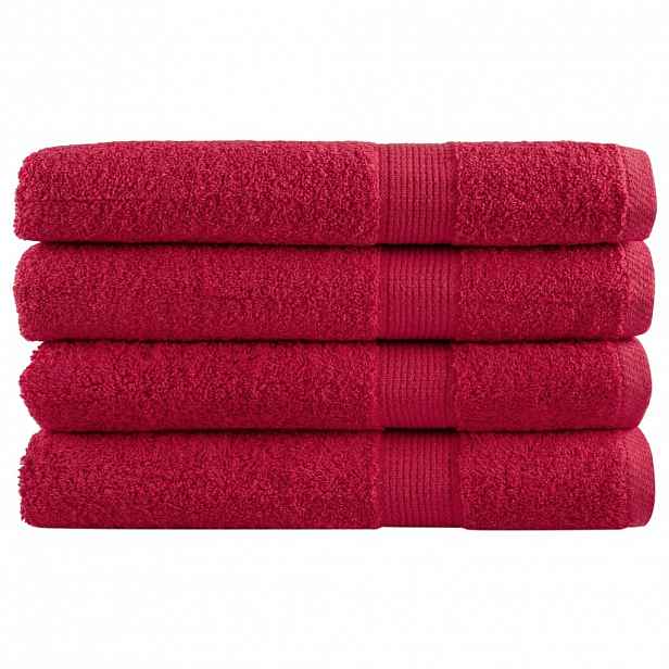 vidaXL Premium ručníky SOLUND 4 ks červené 100 x 200 cm 600 g/m²