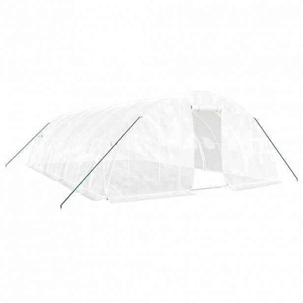 vidaXL Skleník s ocelovým rámem bílý 40 m² 8 x 5 x 2,3 m