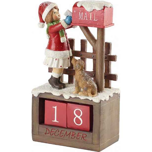 Villeroy & Boch Winter Collage Accessoires adventní kalendář, děvčátko u schránky, 22,5 cm