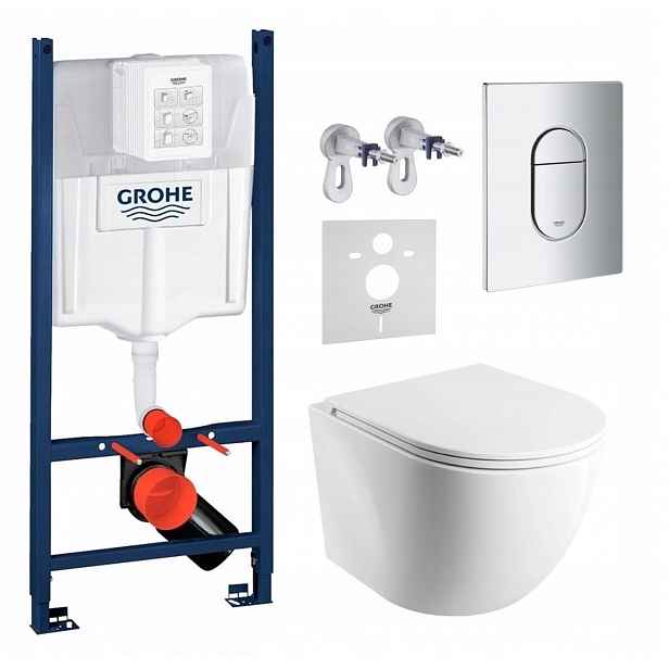 Wc sada Grohe s mísou Omnires a tlačítkem chrom Fresh