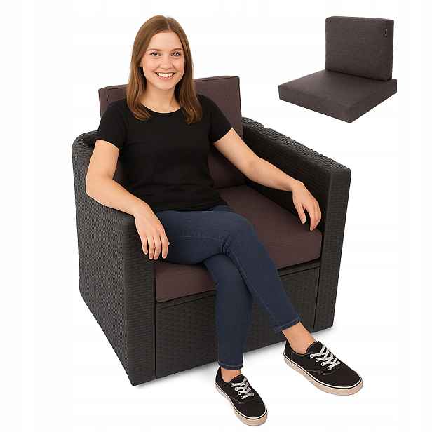 Polštář na zahradní židli technorattan 60x55 cm terasa křeslo balkon