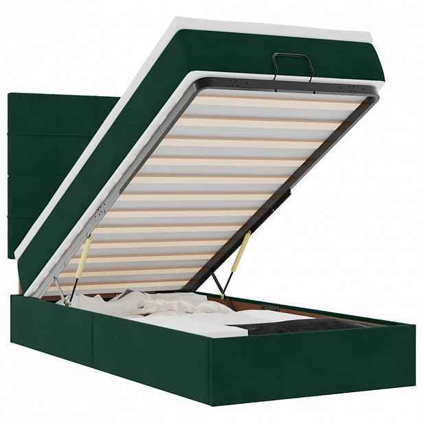 vidaXL Osmanský rám postele s matracemi tmavě šedá 80x200cm samet