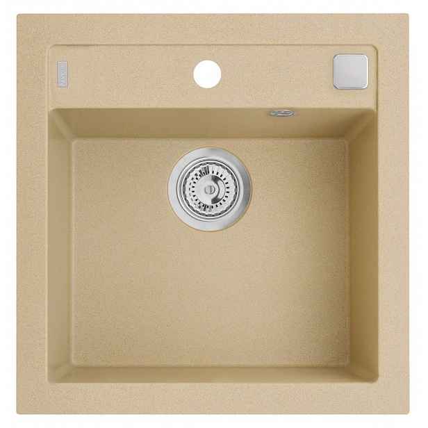 Alveus Formic - Granitový dřez 52x51 cm, s ovládáním odtoku, beige 1107889