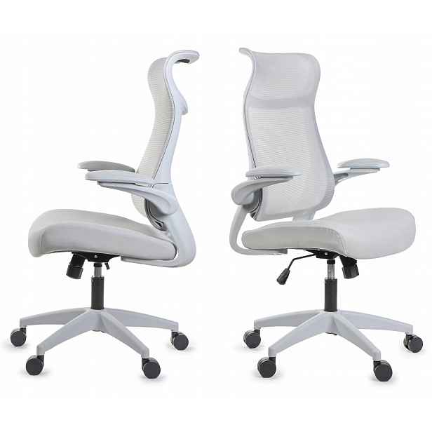 Ergonomické šedé kancelářské křeslo FHX011 s nastavitelnými područkami Bozp šedé