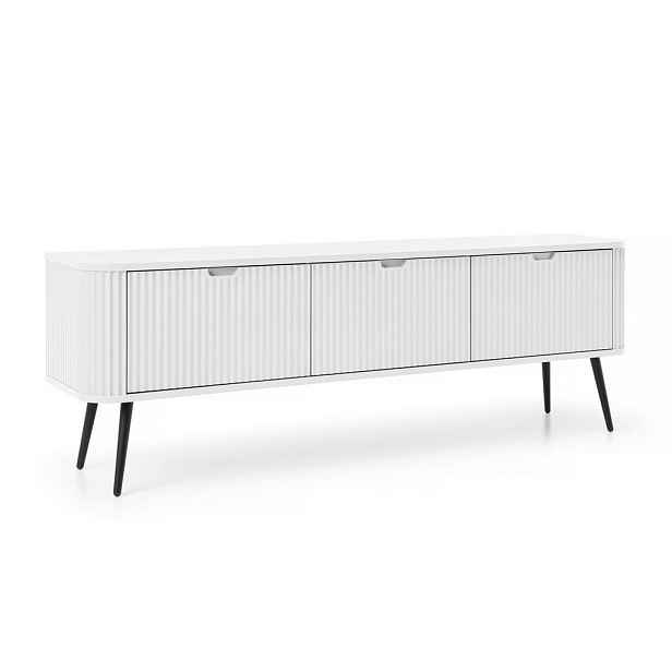 MASSENO TV STOLEK ZENZERO, 168x39x57 cm se 3 dvířky, bílý