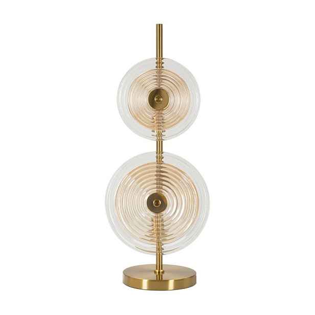 Stolní lampa ve zlaté barvě se skleněným stínidlem (výška 63 cm) Venice – Mauro Ferretti