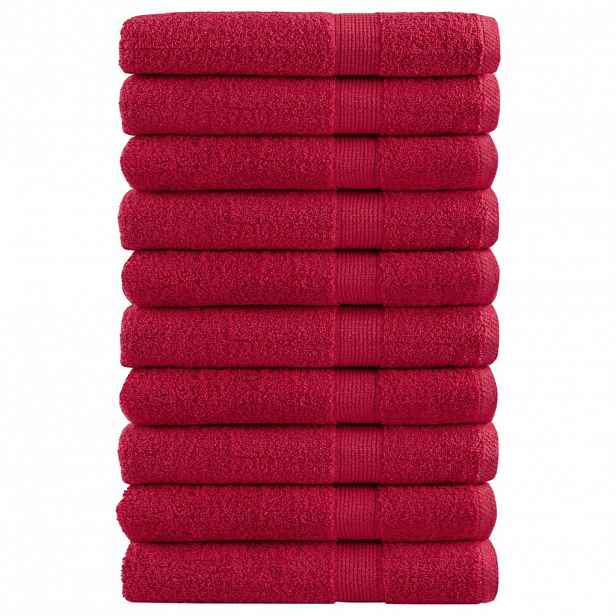 vidaXL Premium ručníky SOLUND 10 ks červené 100 x 200 cm 600 g/m²