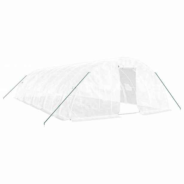 vidaXL Skleník s ocelovým rámem bílý 50 m² 10 x 5 x 2,3 m