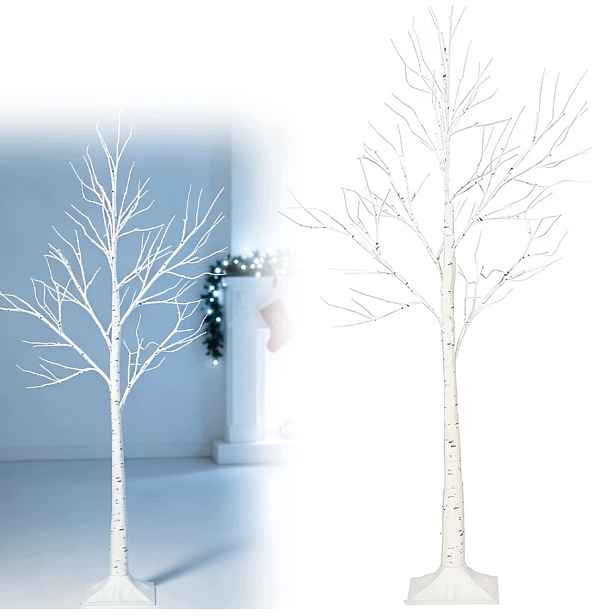 Led vánoční stromek Bříza 150 cm studená bílá