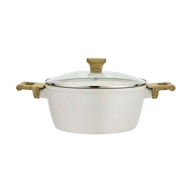 Kastrol s poklicí KITCHISIMO Bianco 20cm nepřilnavý povrch