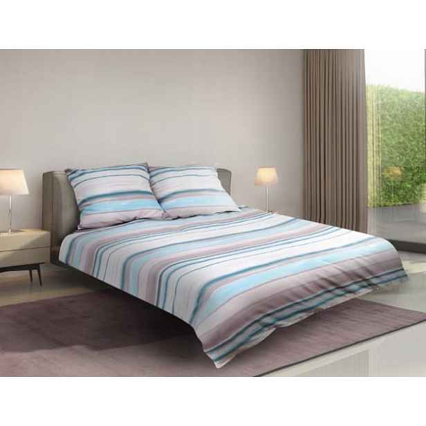 Matex Premium saténové Povlečení 220x200 Modré pruhy