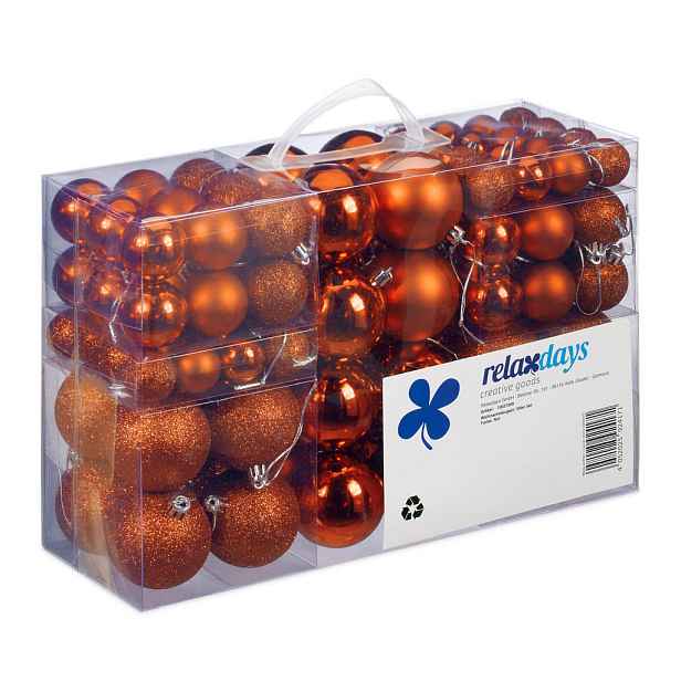 Relaxdays KOULE Oranžové 100-ks sada plast
