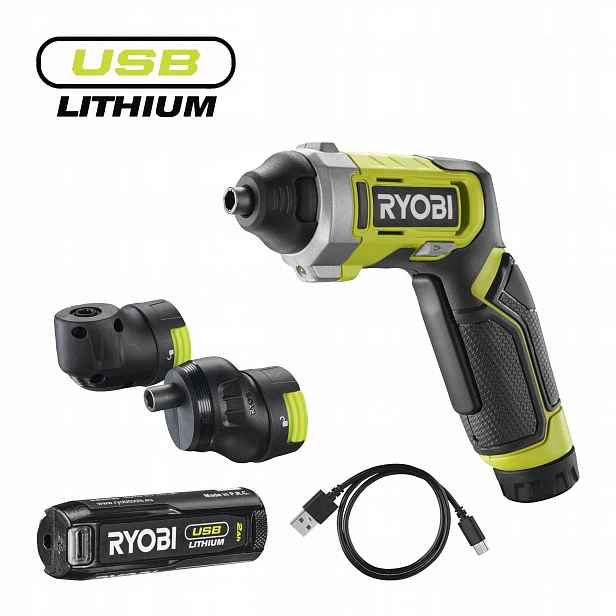 Ryobi RSD4-120TA2 4V Akumulátorový šroubovák se dvěma nástavci Usb Lithium