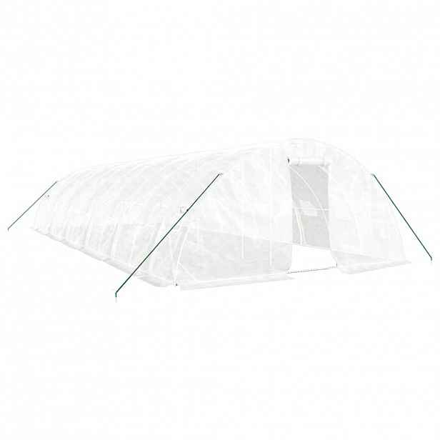 vidaXL Skleník s ocelovým rámem bílý 60 m² 12 x 5 x 2,3 m
