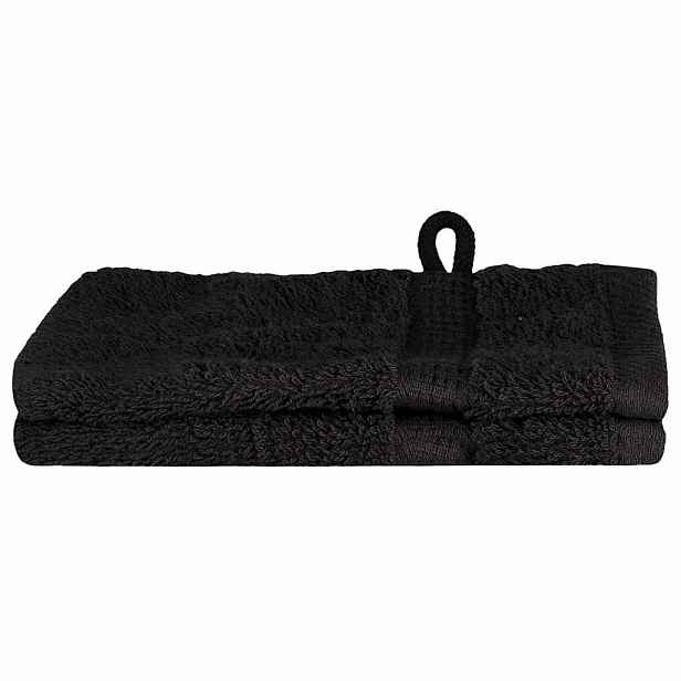 vidaXL Uterák pro hosty SOLUND 2 ks Černá 15 x 21 cm 550 gsm