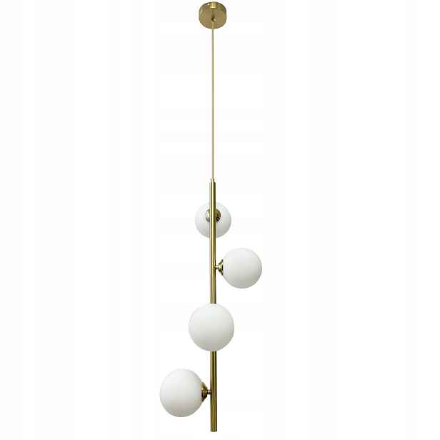 Závěsná Lampa Stropní Lustr Koule zlatá Moderní Led 4*G9 mléčná
