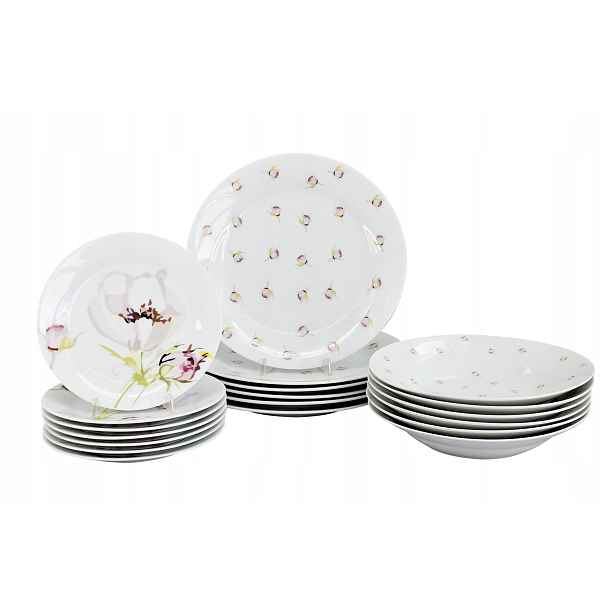 18dílná porcelánová sada talířů Ronda Poetica, květinový motiv, by inspire