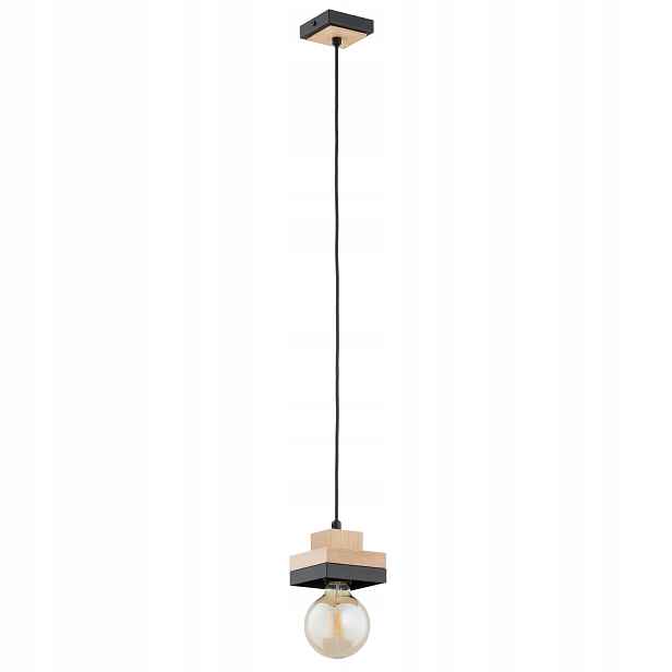 Alfa Larso závěsná lampa černohnědá dřevo/kov E27 1x15W
