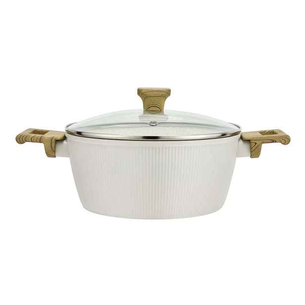 Kastrol s poklicí KITCHISIMO Bianco 24cm nepřilnavý povrch