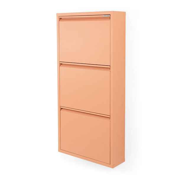 Kovový výklopný botník v lososové barvě 50x103x15 cm Billy – Spinder Design