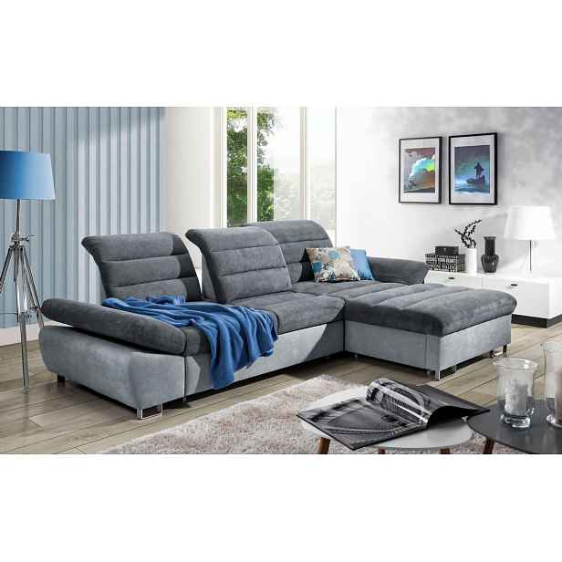 Sedací souprava Roma 1 Provedení: Pravá varianta, Nožičky: Černé, látka: Terra 96