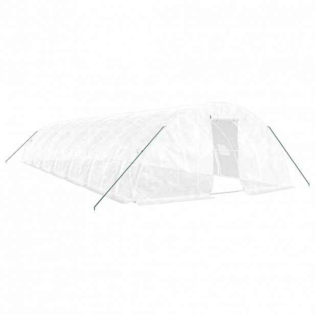 vidaXL Skleník s ocelovým rámem bílý 70 m² 14 x 5 x 2,3 m