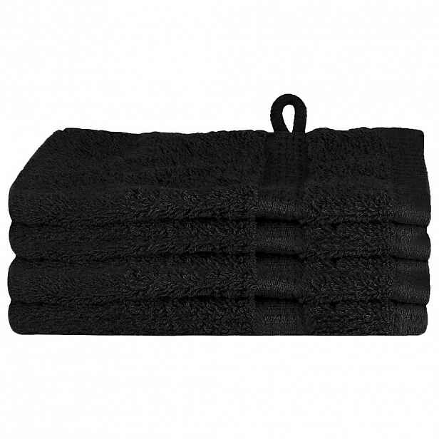 vidaXL Uterák pro hosty SOLUND 4 ks Černá 15 x 21 cm 550 gsm