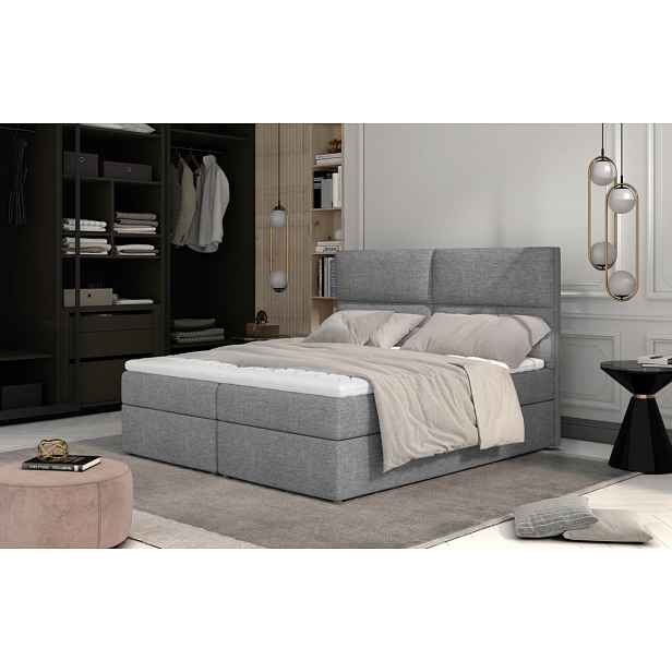 Boxspring PILANSI 15 140x200, světle šedá látka