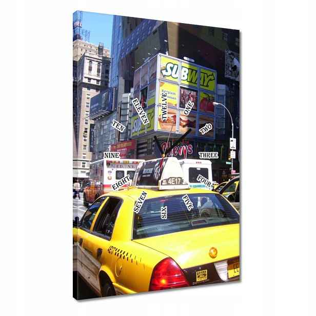 Hodiny 40x60 Taxi New York