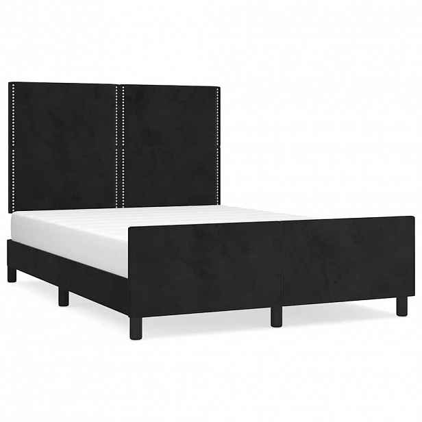 vidaXL Rám postele bez matrace černý 140 x 200 cm samet