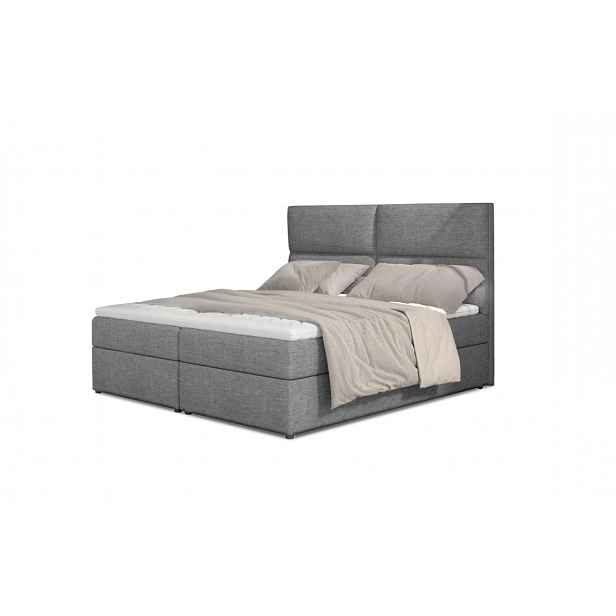 Boxspring PILANSI 15 140x200, světle šedá látka
