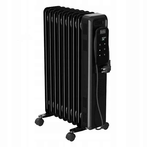 Elektrický Olejový Radiátor Black+decker 2000W 9 Žeber Dálkové Ovládání Časovač Termostat